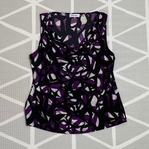 🛍Calvin Klein Purple Black and White Top